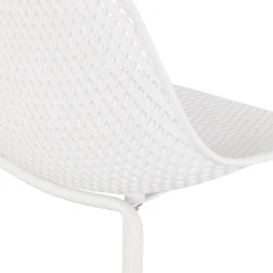 Tabouret snack mi-hauteur perforé 'LOKI MINI' blanc