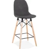 Tabouret snack mi-hauteur 'GALACTIK MINI' en tissu gris style scandinave