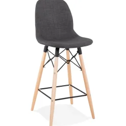 Tabouret snack mi-hauteur 'GALACTIK MINI' en tissu gris style scandinave