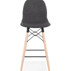 Tabouret snack mi-hauteur 'GALACTIK MINI' en tissu gris style scandinave