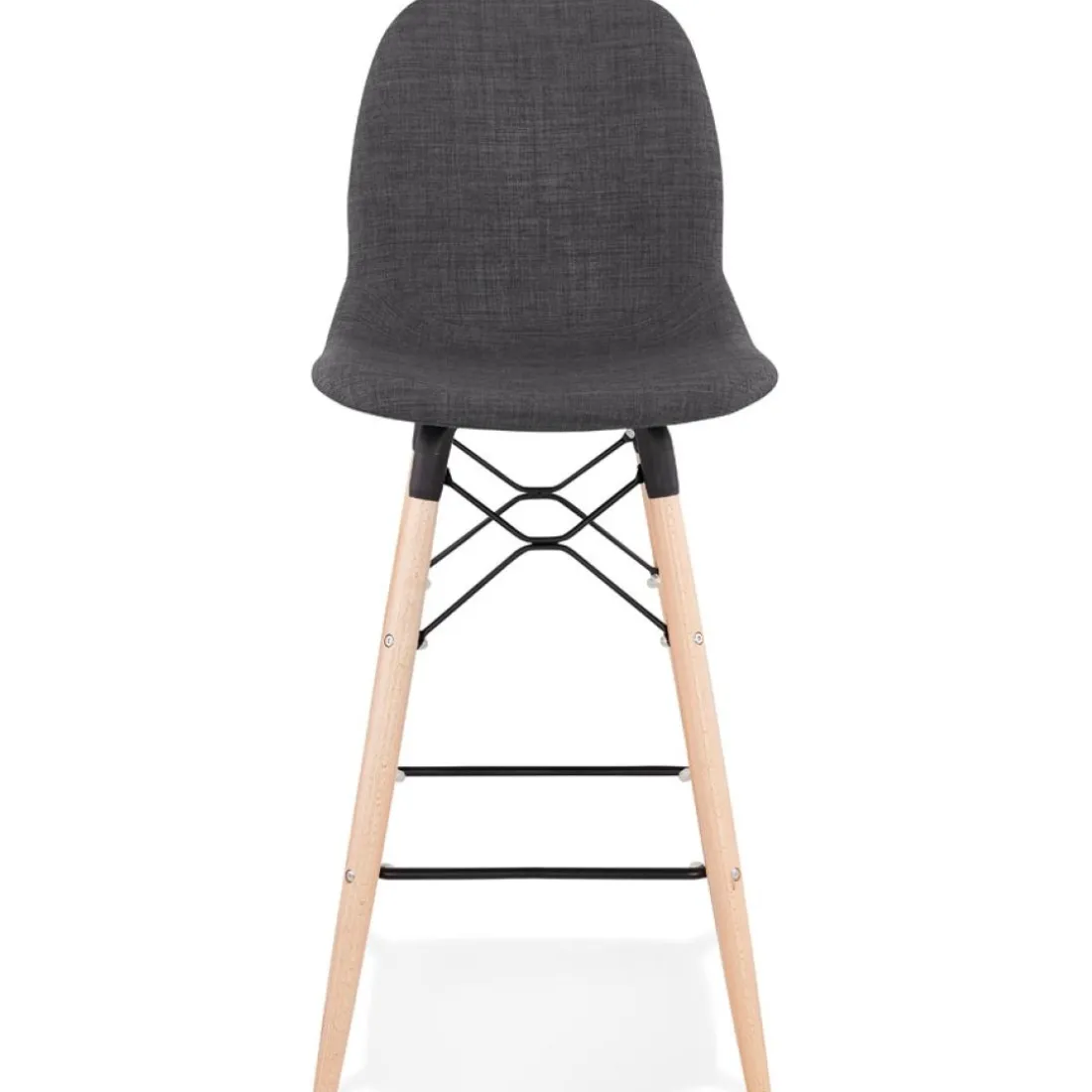 Tabouret snack mi-hauteur 'GALACTIK MINI' en tissu gris style scandinave