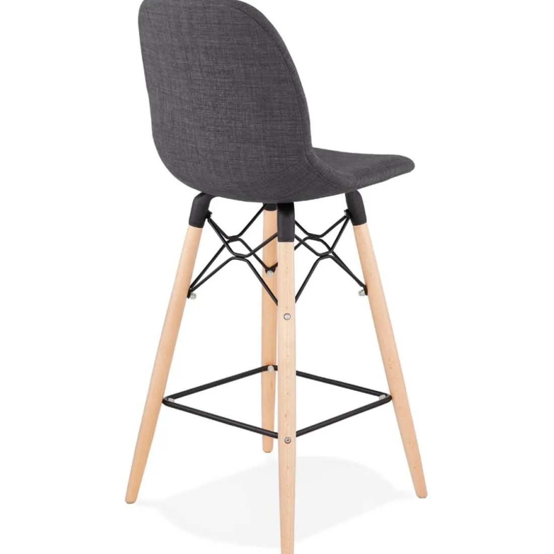 Tabouret snack mi-hauteur 'GALACTIK MINI' en tissu gris style scandinave