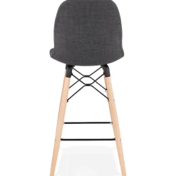 Tabouret snack mi-hauteur 'GALACTIK MINI' en tissu gris style scandinave