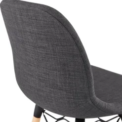 Tabouret snack mi-hauteur 'GALACTIK MINI' en tissu gris style scandinave