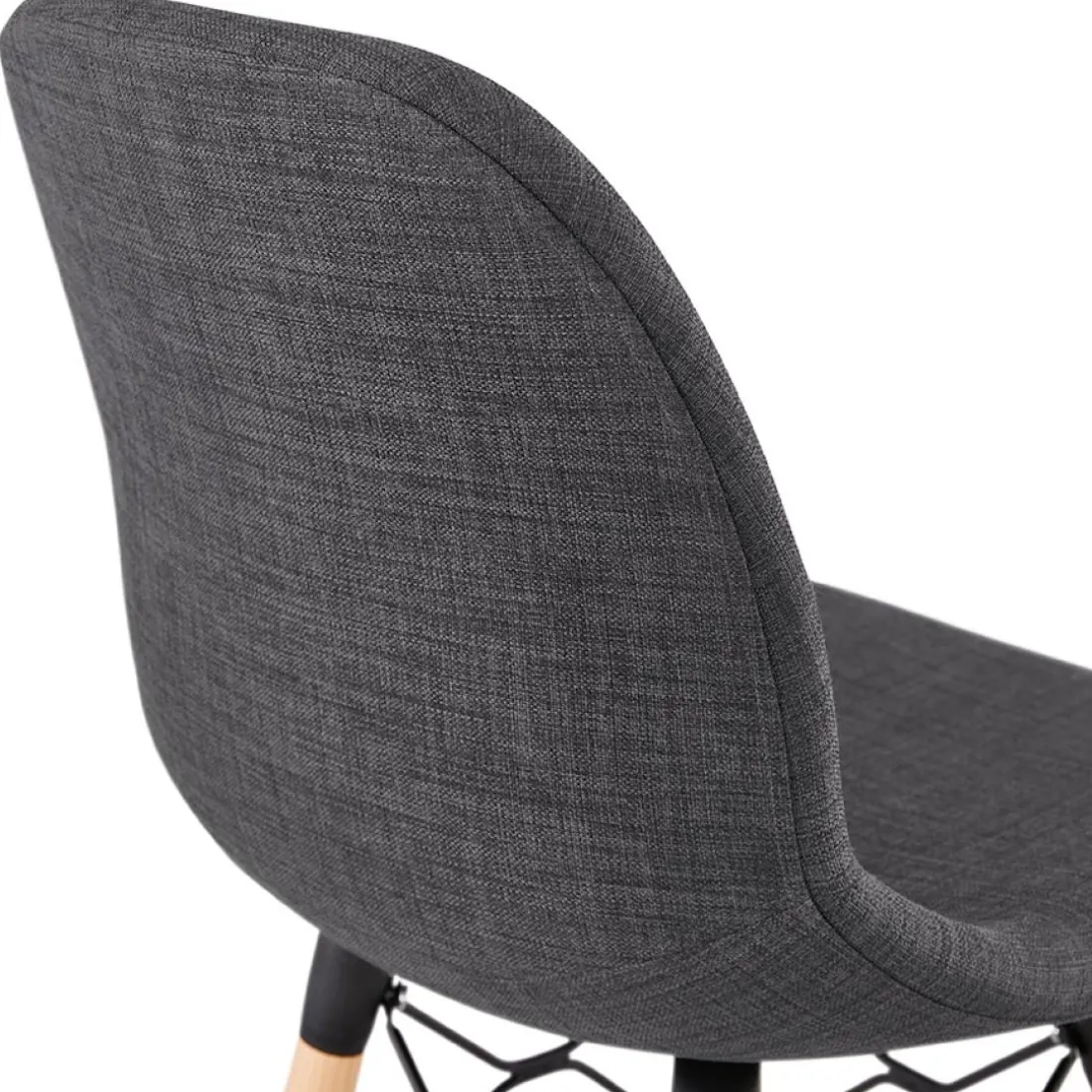 Tabouret snack mi-hauteur 'GALACTIK MINI' en tissu gris style scandinave