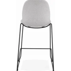Tabouret snack mi-hauteur 'EKTOR MINI' en tissu gris clair empilable