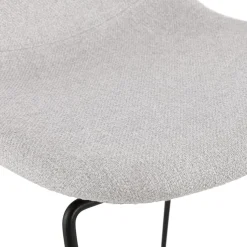 Tabouret snack mi-hauteur 'EKTOR MINI' en tissu gris clair empilable