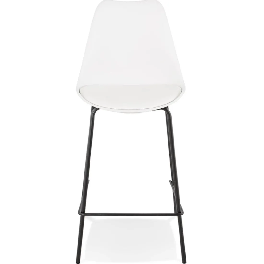 Tabouret snack mi-hauteur 'LEMON MINI' blanc avec pied en métal noir