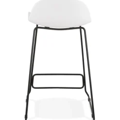 Tabouret snack mi-hauteur 'BABYLOS MINI' blanc avec pieds en métal noir