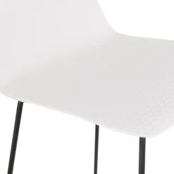 Tabouret snack mi-hauteur 'BABYLOS MINI' blanc avec pieds en métal noir