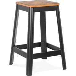 Tabouret snack mi-hauteur 'LIDYA MINI' noir style industriel