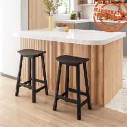 Tabouret snack mi-hauteur 'DUMAS MINI' en bois finition naturelle