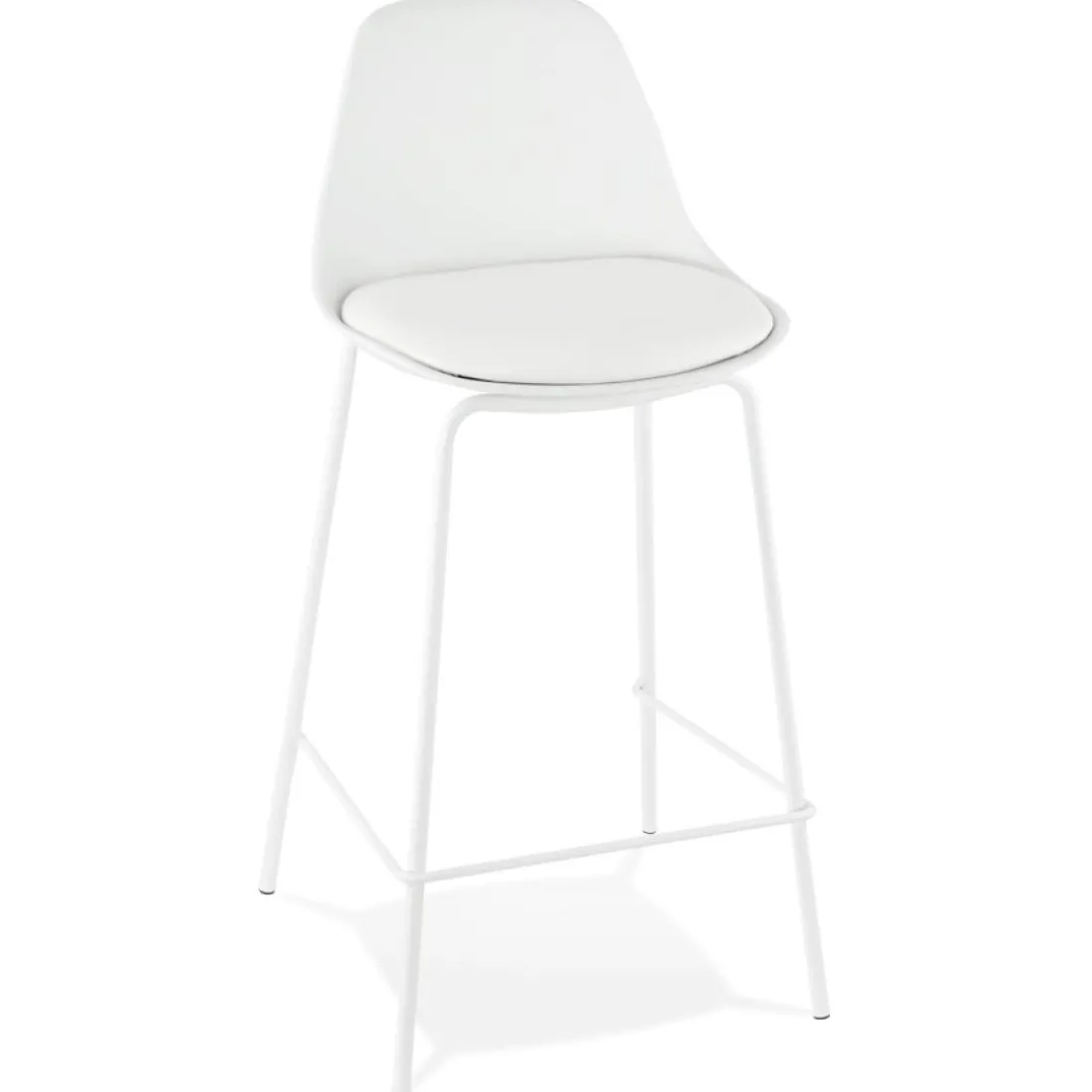 Tabouret snack mi-hauteur 'COOKIE MINI' blanc style industriel