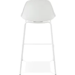 Tabouret snack mi-hauteur 'COOKIE MINI' blanc style industriel