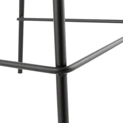 Tabouret snack mi-hauteur 'FENTON MINI' en velours noir et pied en métal noir