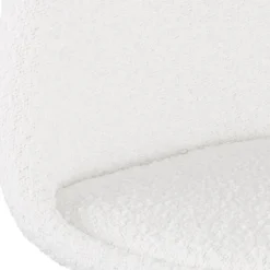 Tabouret snack mi-hauteur 'FLORENCE MINI' en tissu bouloché blanc style scandinave