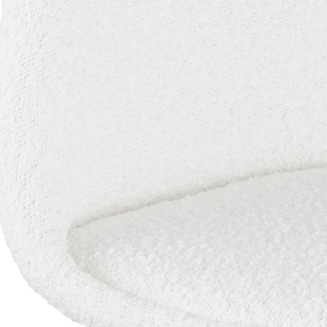 Tabouret snack mi-hauteur 'FLORENCE MINI' en tissu bouloché blanc style scandinave