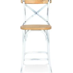 Tabouret snack mi-hauteur 'COTTAGE MINI' en bois finition Noyer effet vieilli