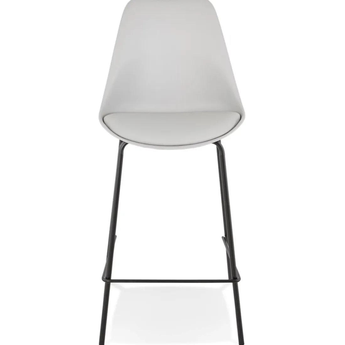 Tabouret snack mi-hauteur 'LEMON MINI' gris avec pied en métal noir