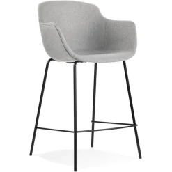 Tabouret snack mi-hauteur 'FORTI MINI' en tissu gris clair