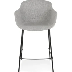 Tabouret snack mi-hauteur 'FORTI MINI' en tissu gris clair