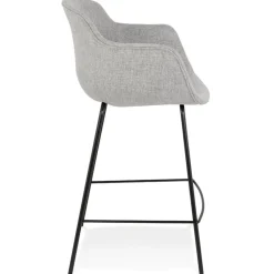Tabouret snack mi-hauteur 'FORTI MINI' en tissu gris clair