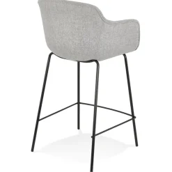 Tabouret snack mi-hauteur 'FORTI MINI' en tissu gris clair