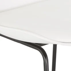 Tabouret snack mi-hauteur 'CHOKO MINI' blanc et pieds en métal noir