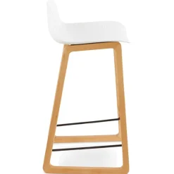 Tabouret snack mi-hauteur 'MAKI MINI' blanc style scandinave