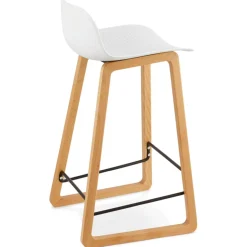 Tabouret snack mi-hauteur 'MAKI MINI' blanc style scandinave