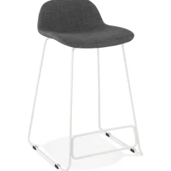 Tabouret snack mi-hauteur 'MOSKOW MINI' avec pieds en métal blanc