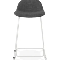 Tabouret snack mi-hauteur 'MOSKOW MINI' avec pieds en métal blanc