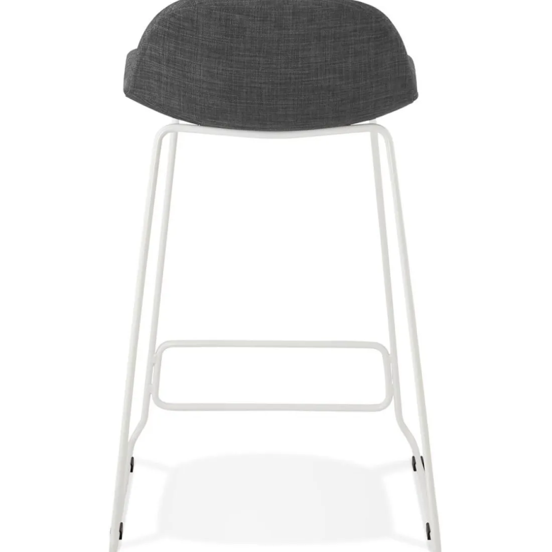 Tabouret snack mi-hauteur 'MOSKOW MINI' avec pieds en métal blanc