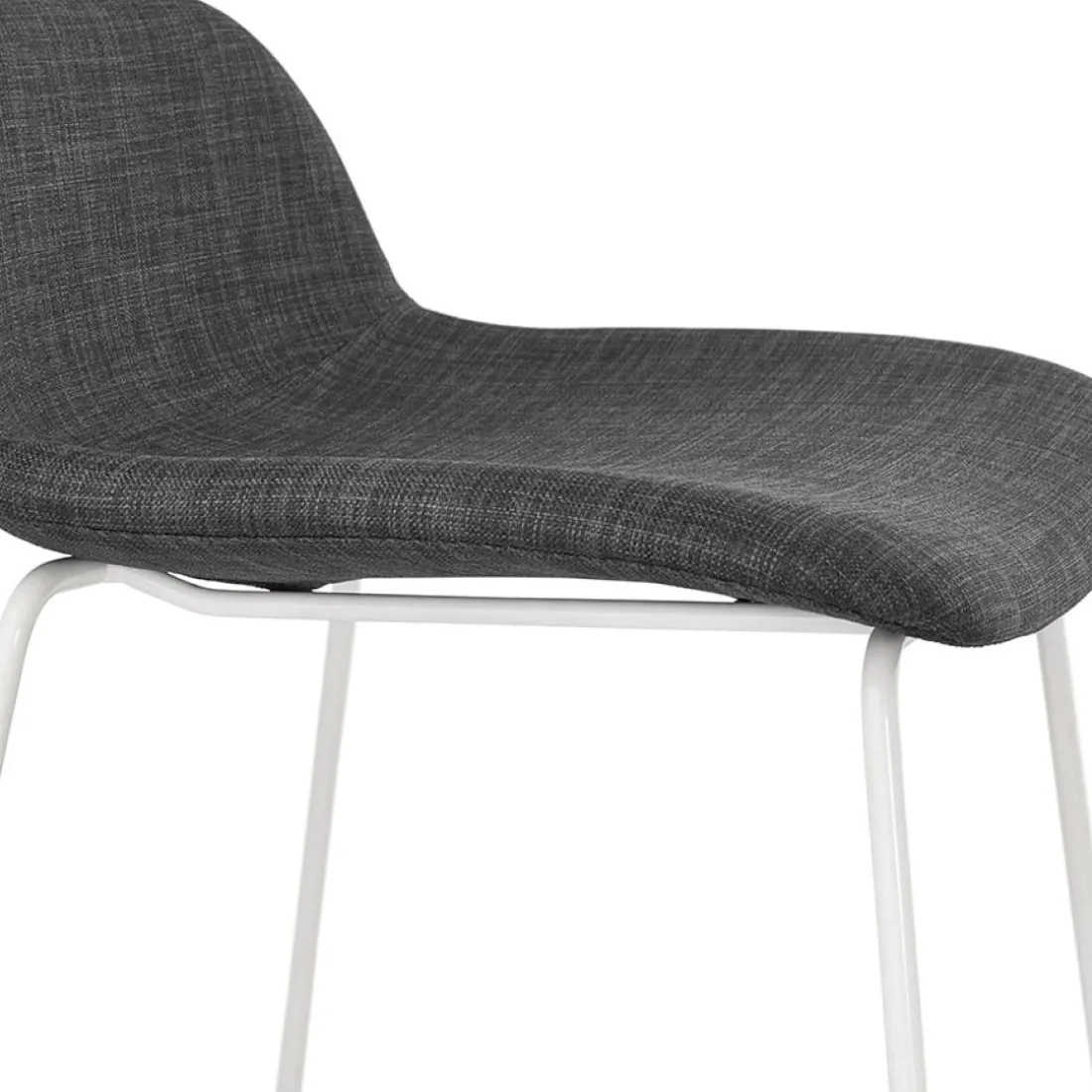 Tabouret snack mi-hauteur 'MOSKOW MINI' avec pieds en métal blanc