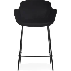 Tabouret snack mi-hauteur 'LARISSA MINI' en velours noir