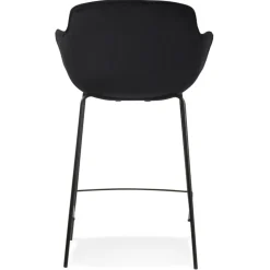 Tabouret snack mi-hauteur 'LARISSA MINI' en velours noir