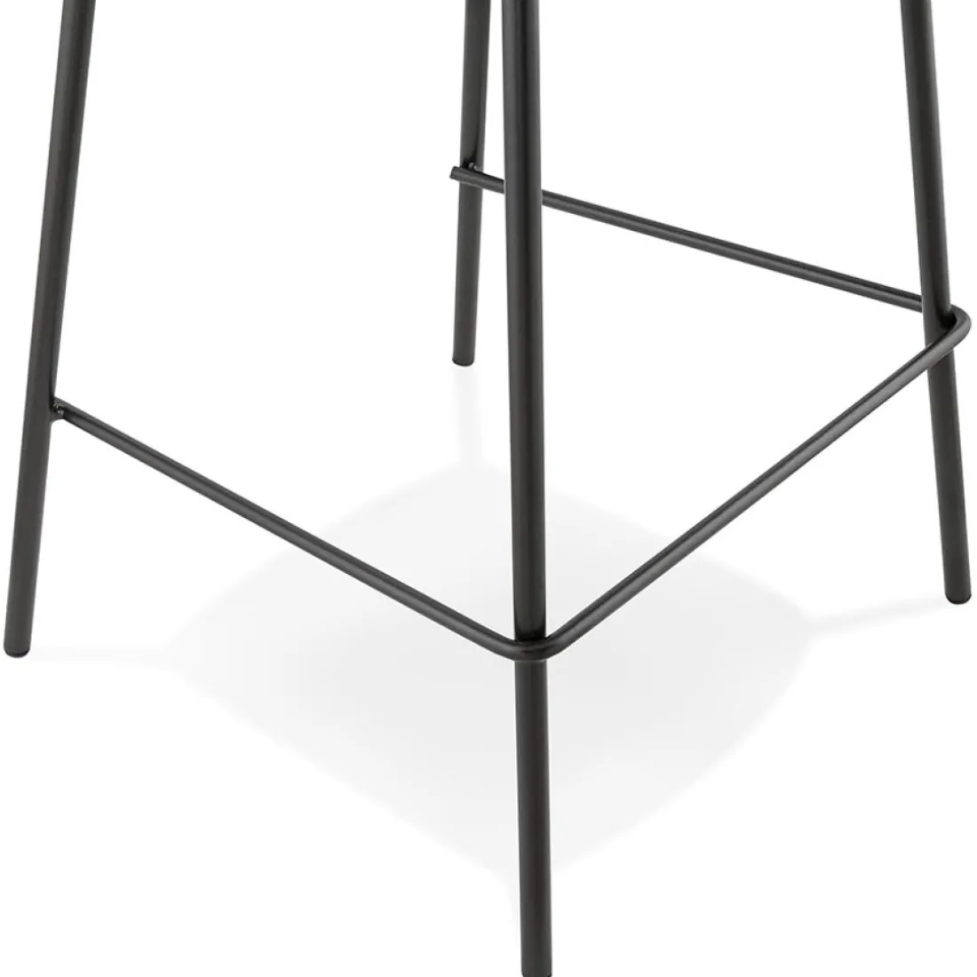 Tabouret snack mi-hauteur 'GIRON MINI' en microfibre gris foncé et pied en métal noir