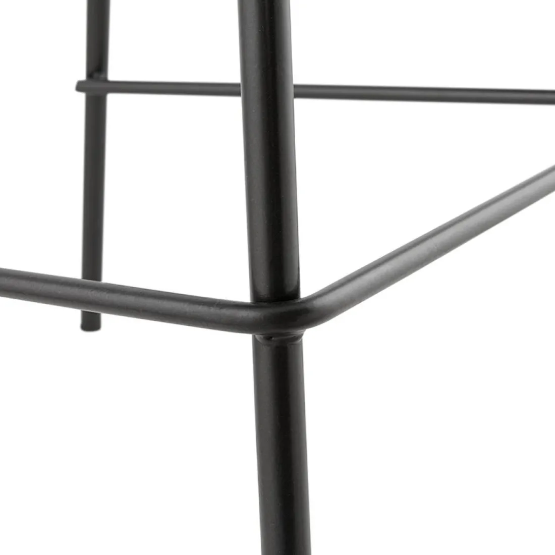 Tabouret snack mi-hauteur 'GIRON MINI' en microfibre gris foncé et pied en métal noir