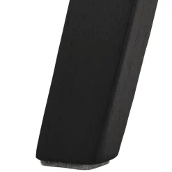 Tabouret snack mi-hauteur 'TERESA MINI' design en tissu noir et pieds en bois noir