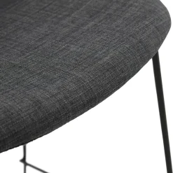 Tabouret snack mi-hauteur 'EKTOR MINI' en tissu gris foncé empilable