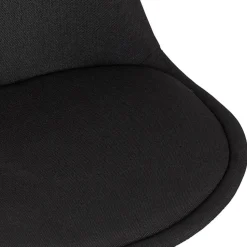 Tabouret snack mi-hauteur 'ALOE MINI' en tissu noir avec pied en métal