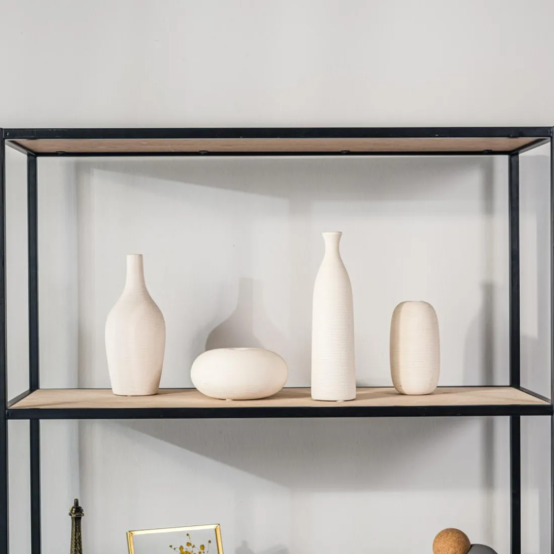 Étagère 4 niveaux en Métal et en Bois Style Industriel