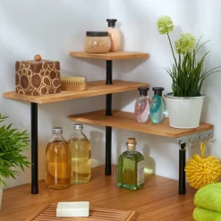 Étagère d'angle bambou michou