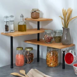 Étagère d'angle bambou michou