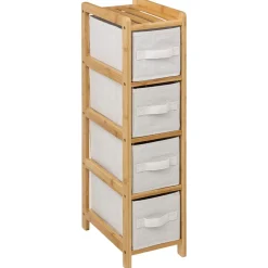 Étagère fine avec 4 paniers en bambou