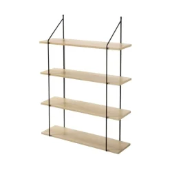 Étagère Murale 4 Niveaux Décor Bois avec Support en métal