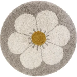TAPIS BOHEMIAN ROND BEIGE DAISY