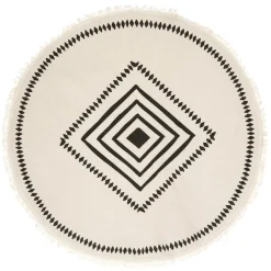 Tapis Box coton imprimé ethnique D90cm