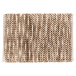 Tapis de bain boule en coton beige