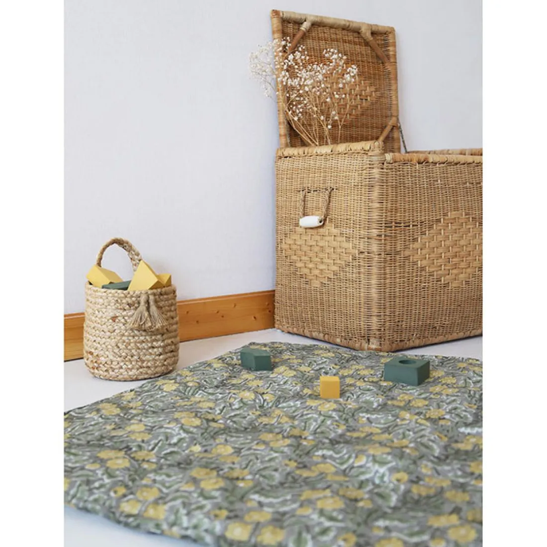 Tapis de repos bébé imprimé fleurs FIDELIA